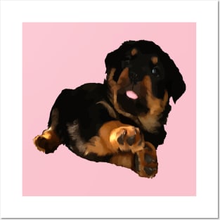 Cute Rottweiler Puppy Vector Cut Out Posters and Art